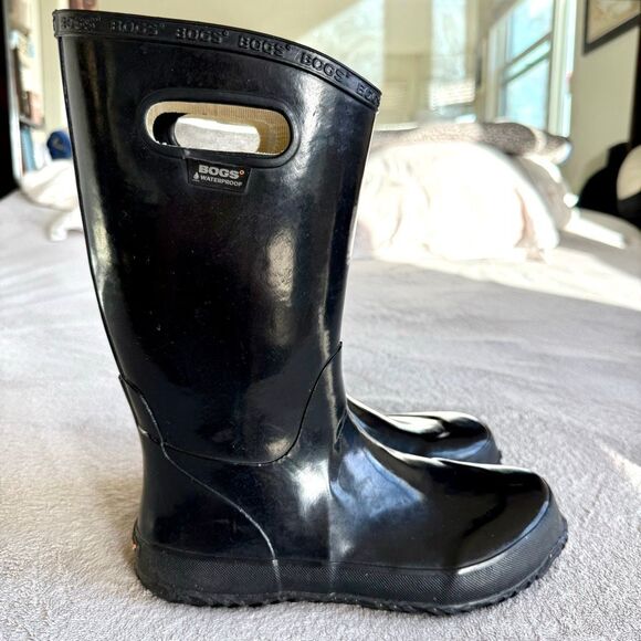 BOGS Big Boys Solid Black Rainboots Size 6 - Picture 4 of 14